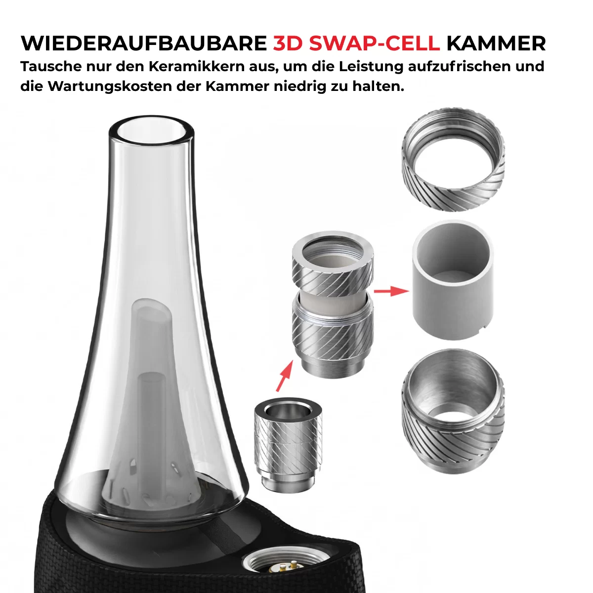3D-Swap-Cell-Kammer des Utillian 8 Turbo mit austauschbarem Keramik-Heizkern