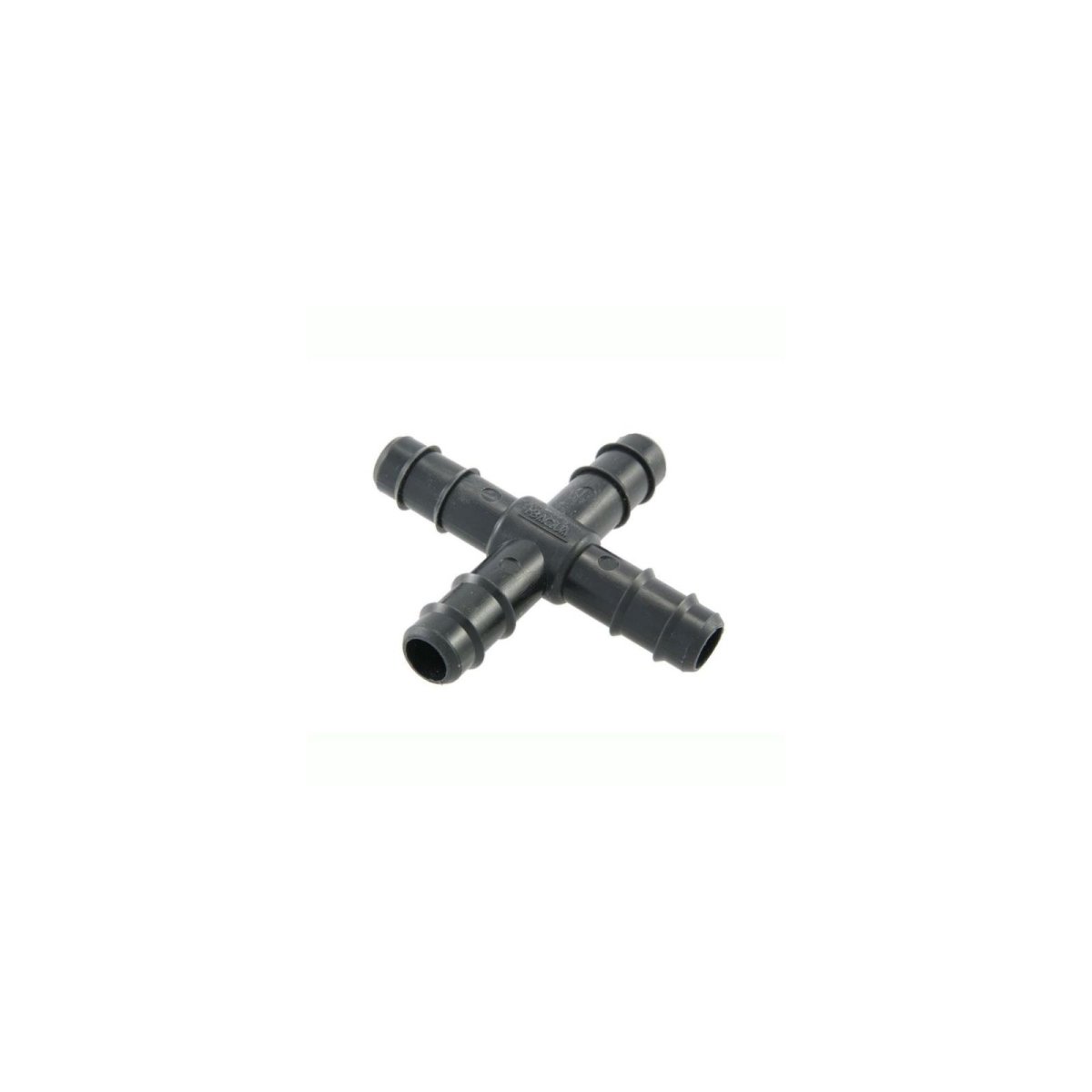 NaanDan 4 Ausgänge Kreuzstück Kunststoff 4 mm Tülle x Taper M-Teil x Tülle Schwarz type Click Tif