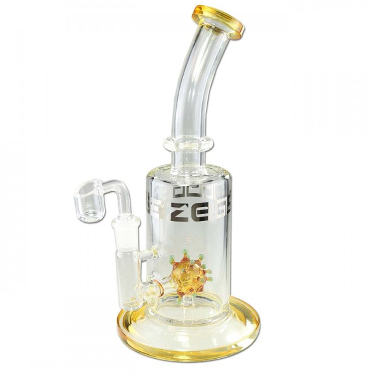 Blaze Virus Ball Ölbong / Dab Rig – Honeycomb Perkolator Gelb