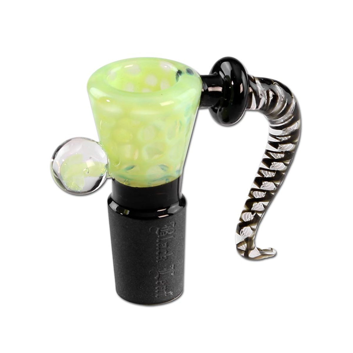 Black Leaf Glaskunstkopf Punkte hellgrün