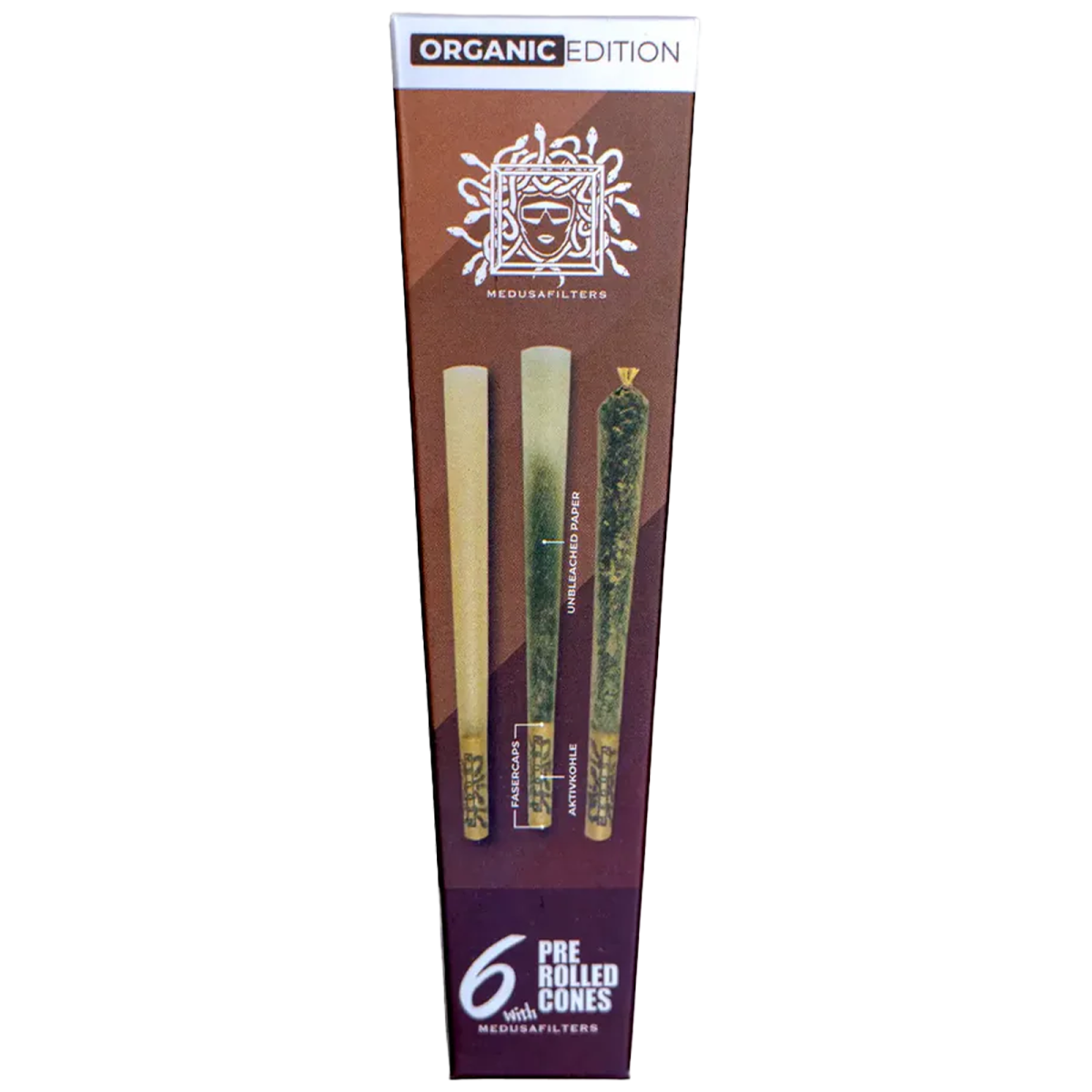 MedusaFilters 6er Pre-Rolled Cones Unbleached mit ORGANIC Filtern