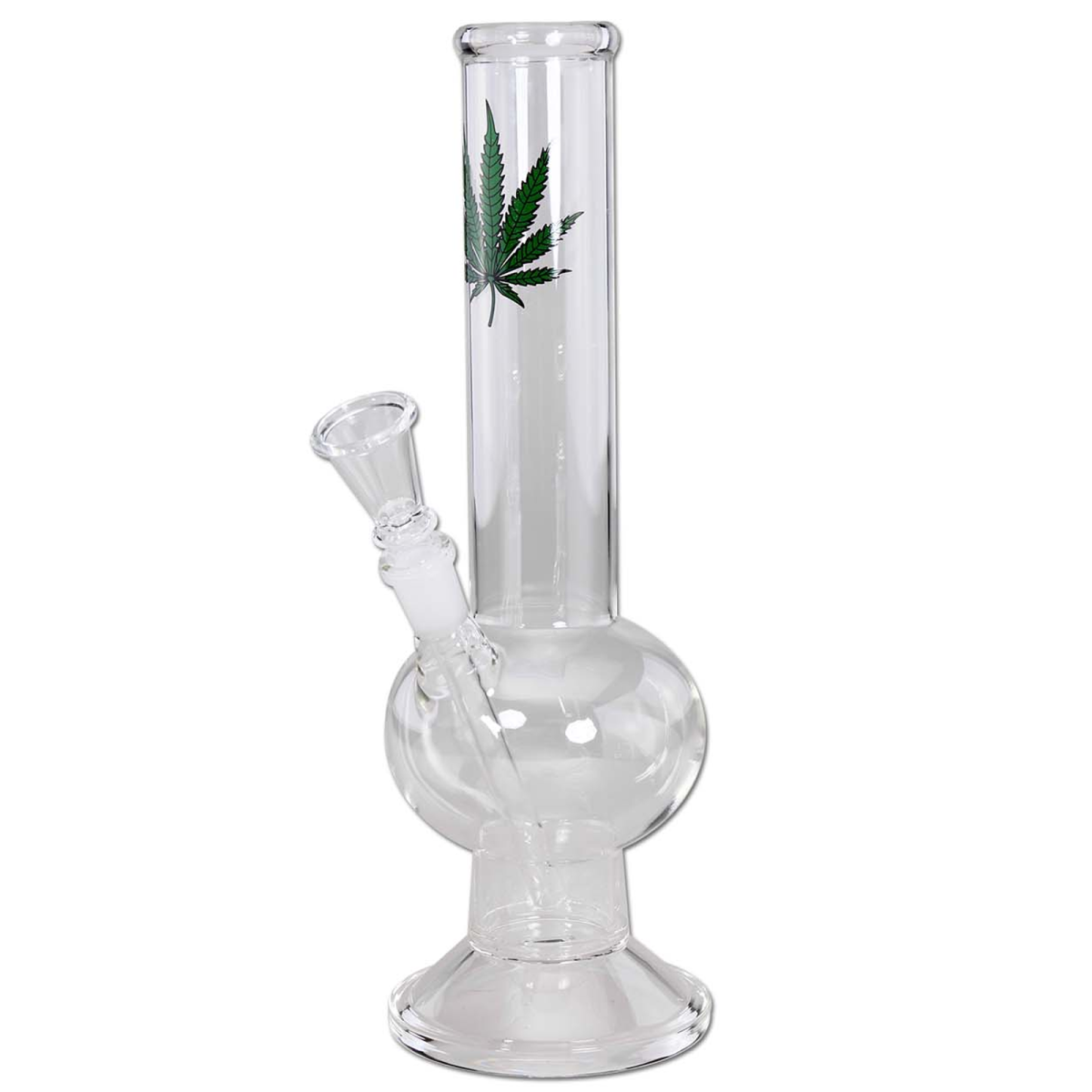 Glasbong Hanfblatt mit Bauch