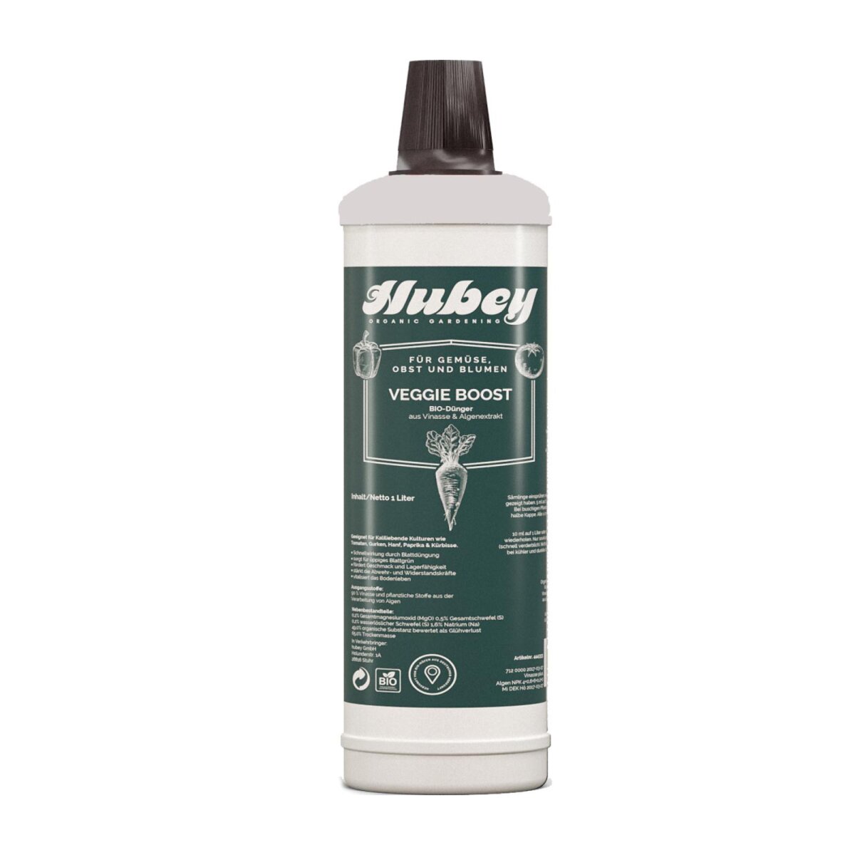 Hubey Veggie Boost 1 Liter Flüssigdünger, biologischer Naturdünger ohne tierische Zusätze
