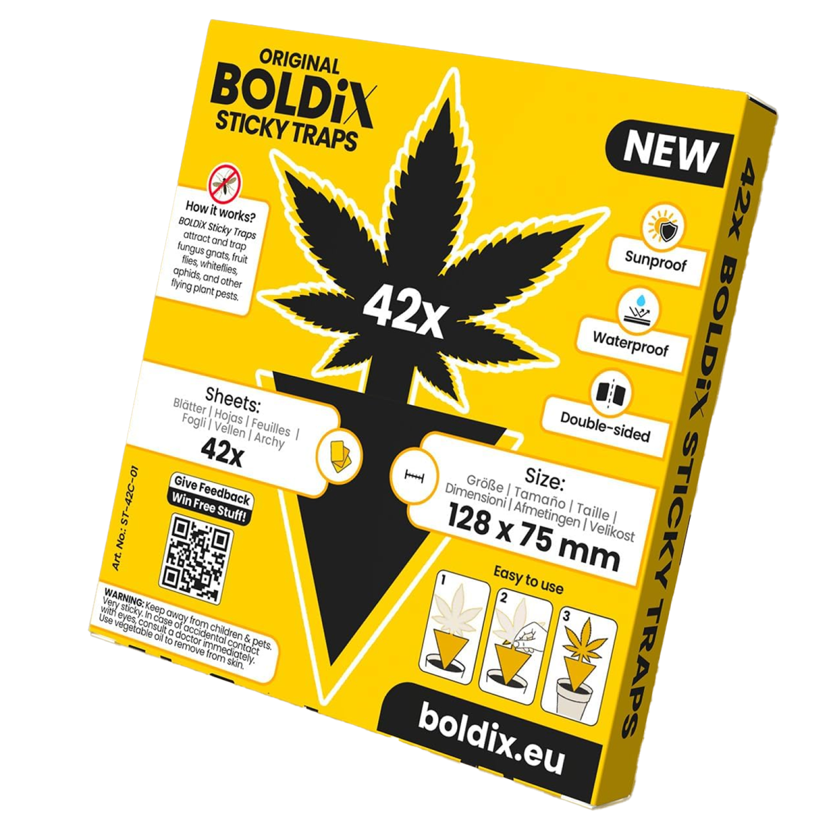 Boldix Gelbtafeln / Sticky Traps 42er Set (Fliegenfallen | Insektenleimfallen)