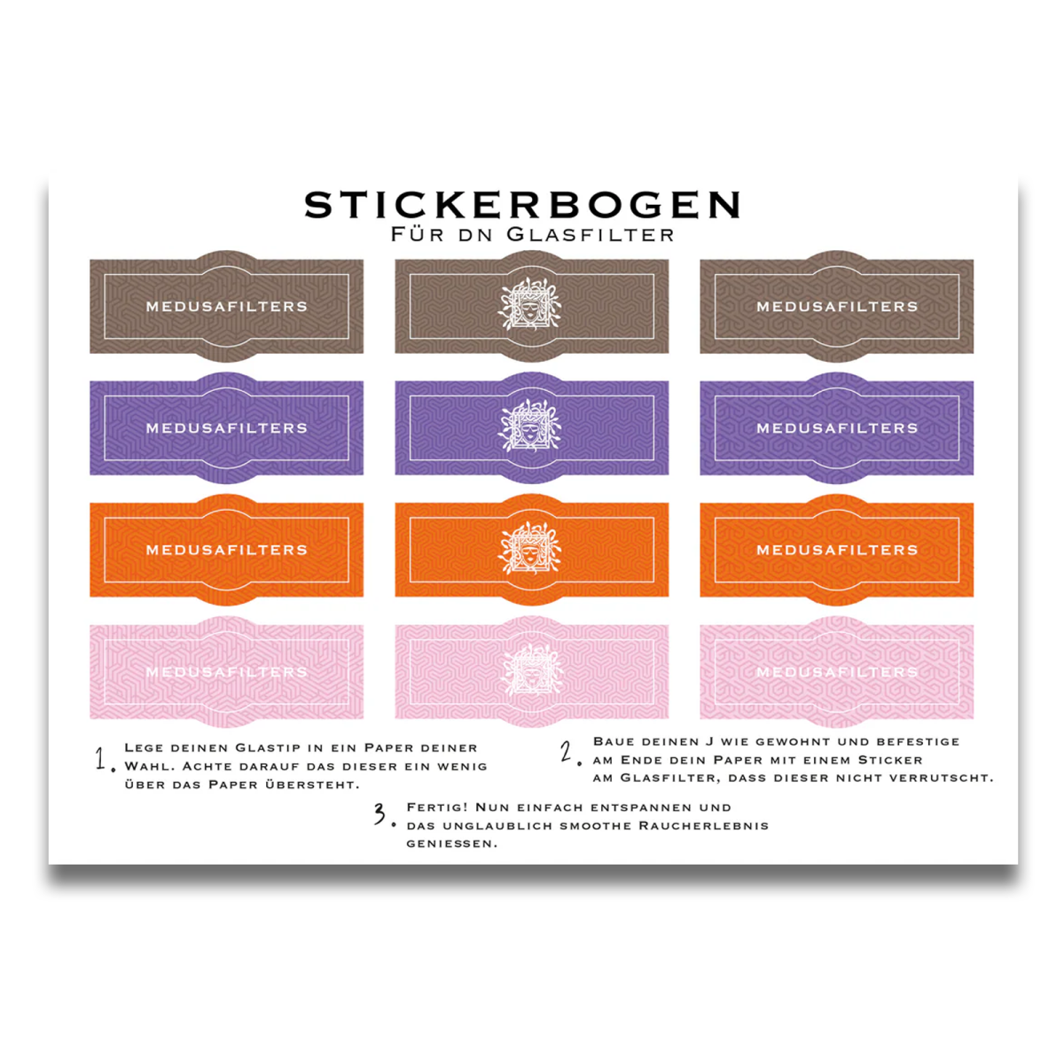 Medusafilter Stickerbogen für Twisted Glasfilter