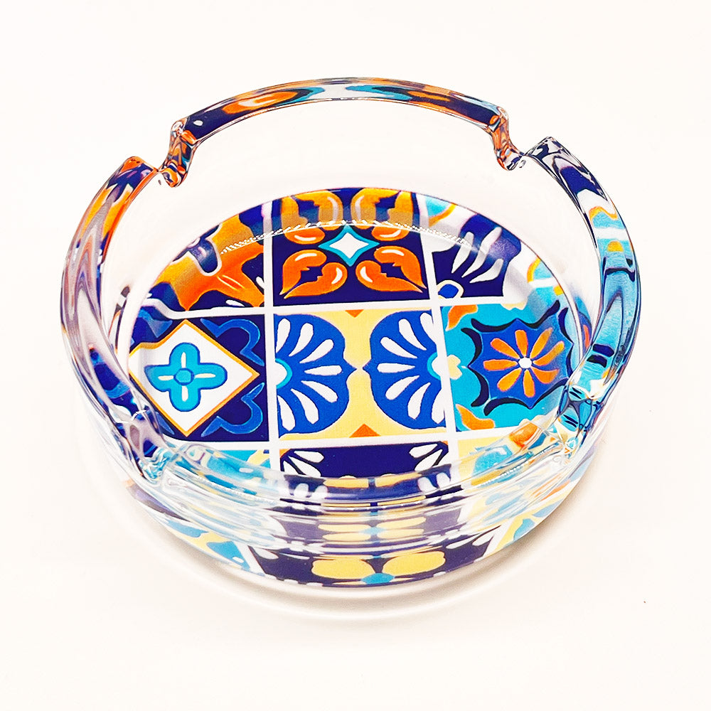 Aschenbecher mit Fliesenglas Muster - verschiedene Designs - Muster 3