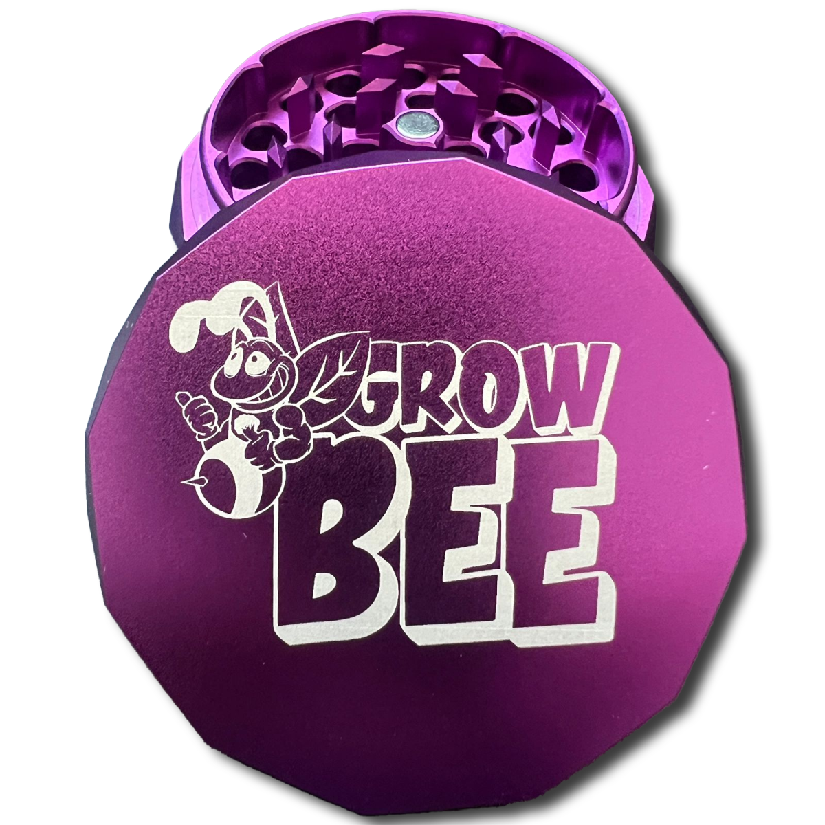 NV Grinder - Magnetic Pyramid Grinder 4-Piece Ø 63 mm - Growbee Edition Lila - Growbee Edition