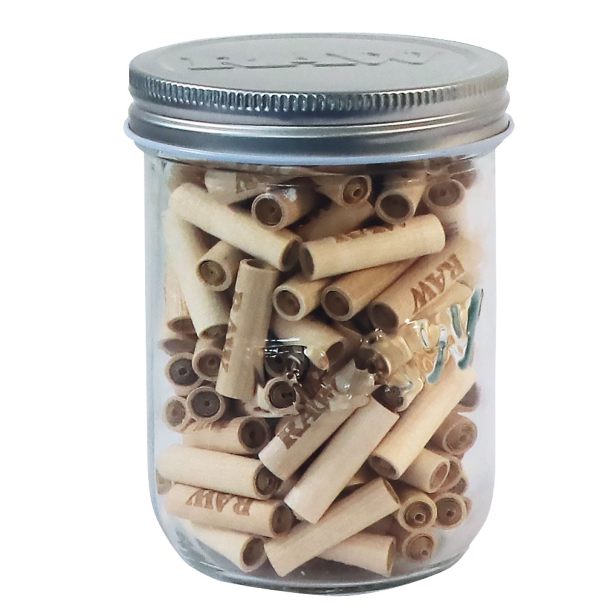 RAW Unbehandelter Tree Tips – 135 Stück im Glas-Jar