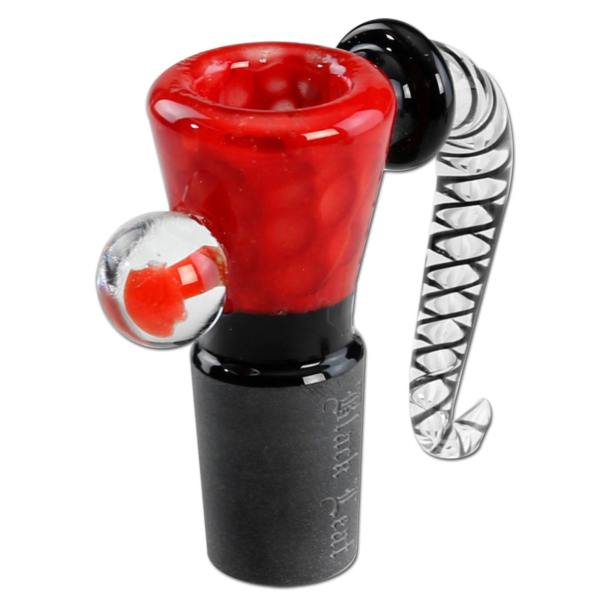 Black Leaf Glaskunstkopf Punkte Rot