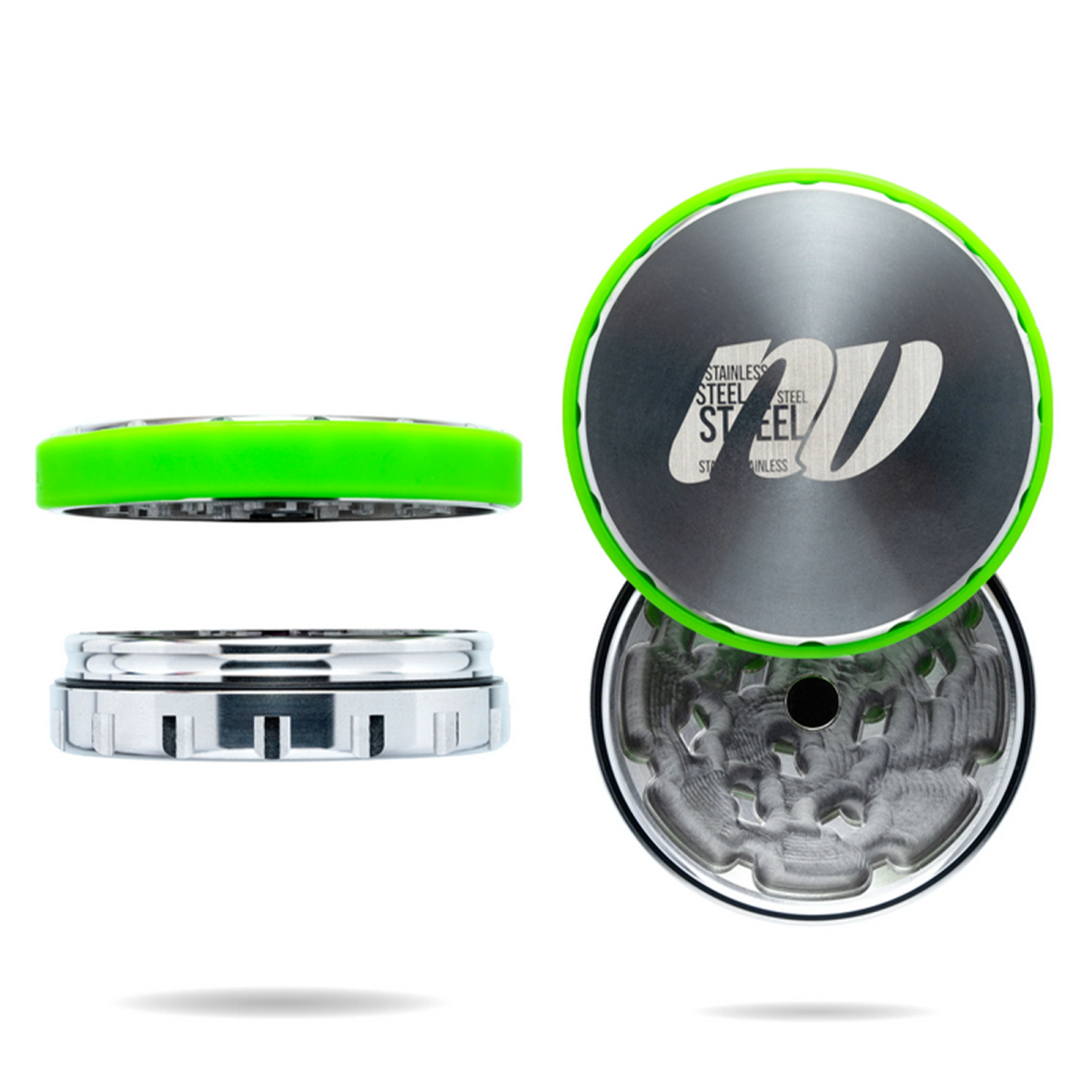 NV Grinder – 2-Piece Edelstahl Grinder Ø 63 mm - Growbee Edition