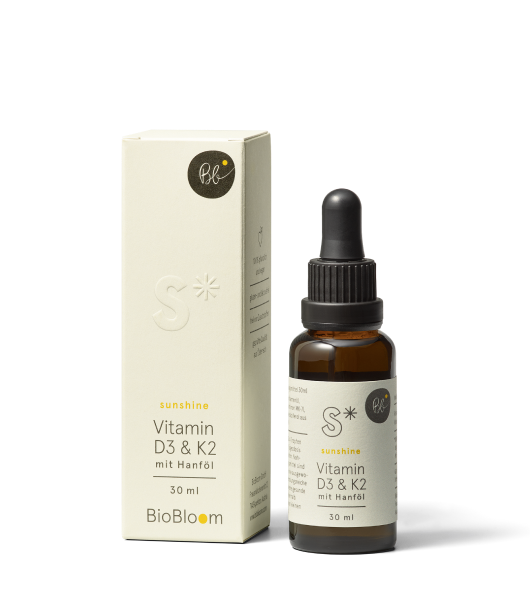 Vitamin D3 &amp; K2 mit Hanföl - sunshine