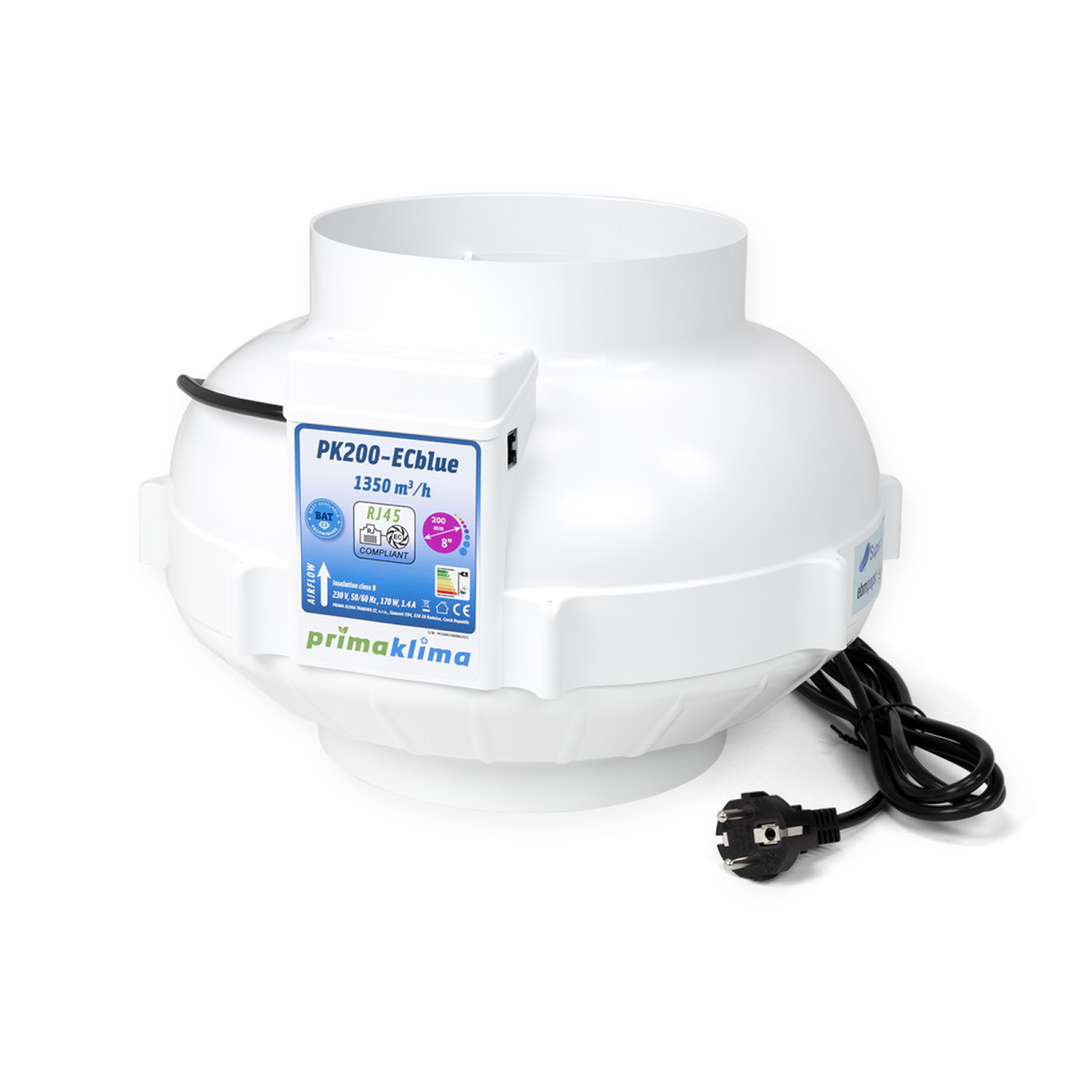 Prima Klima EC Blue 1350m³/h ø200mm