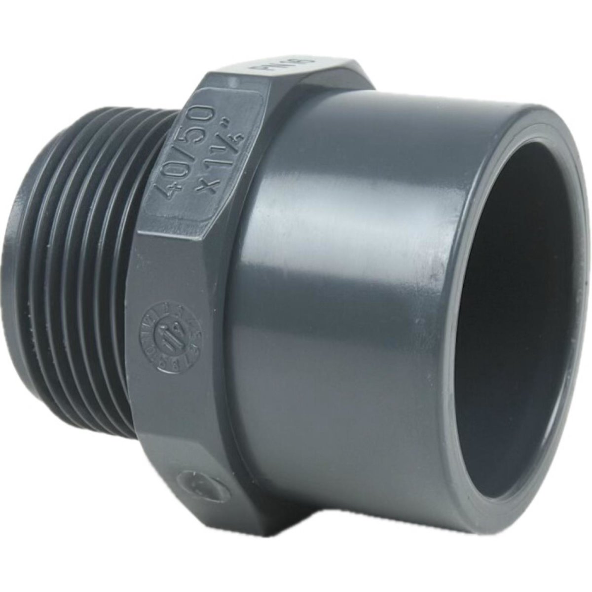 PVC-Gewindestück Klebeseite 32 mm/40 mm, Außengewinde 3/4" (26,44 mm)