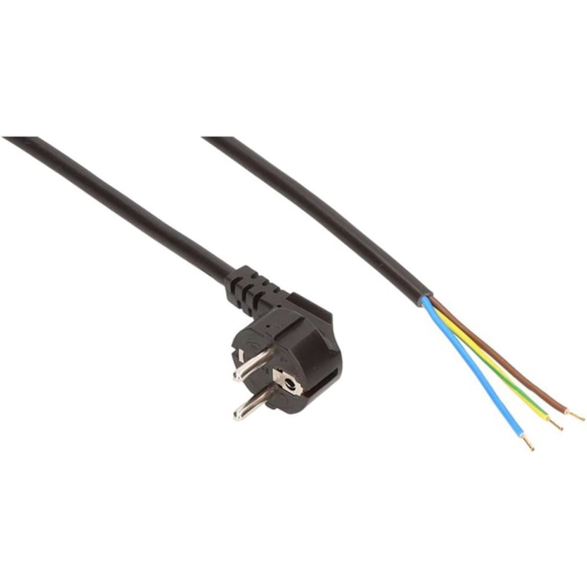 Schukostecker Stromkabel 3-polig 3 x 1,5mm2, 2m Weiß