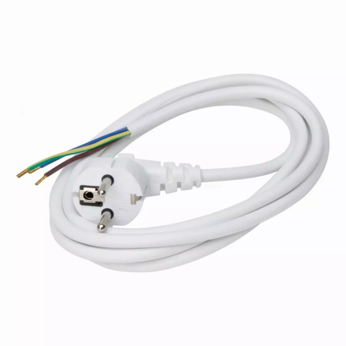 Schukostecker Stromkabel 3-polig 3 x 1,5mm2, 4m Weiß