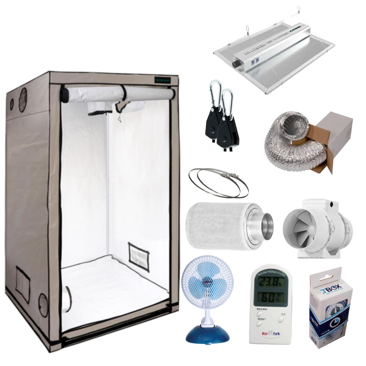Growbox Komplettset Ferna 80x80x180cm inkl. Nanolux-LED (150W)