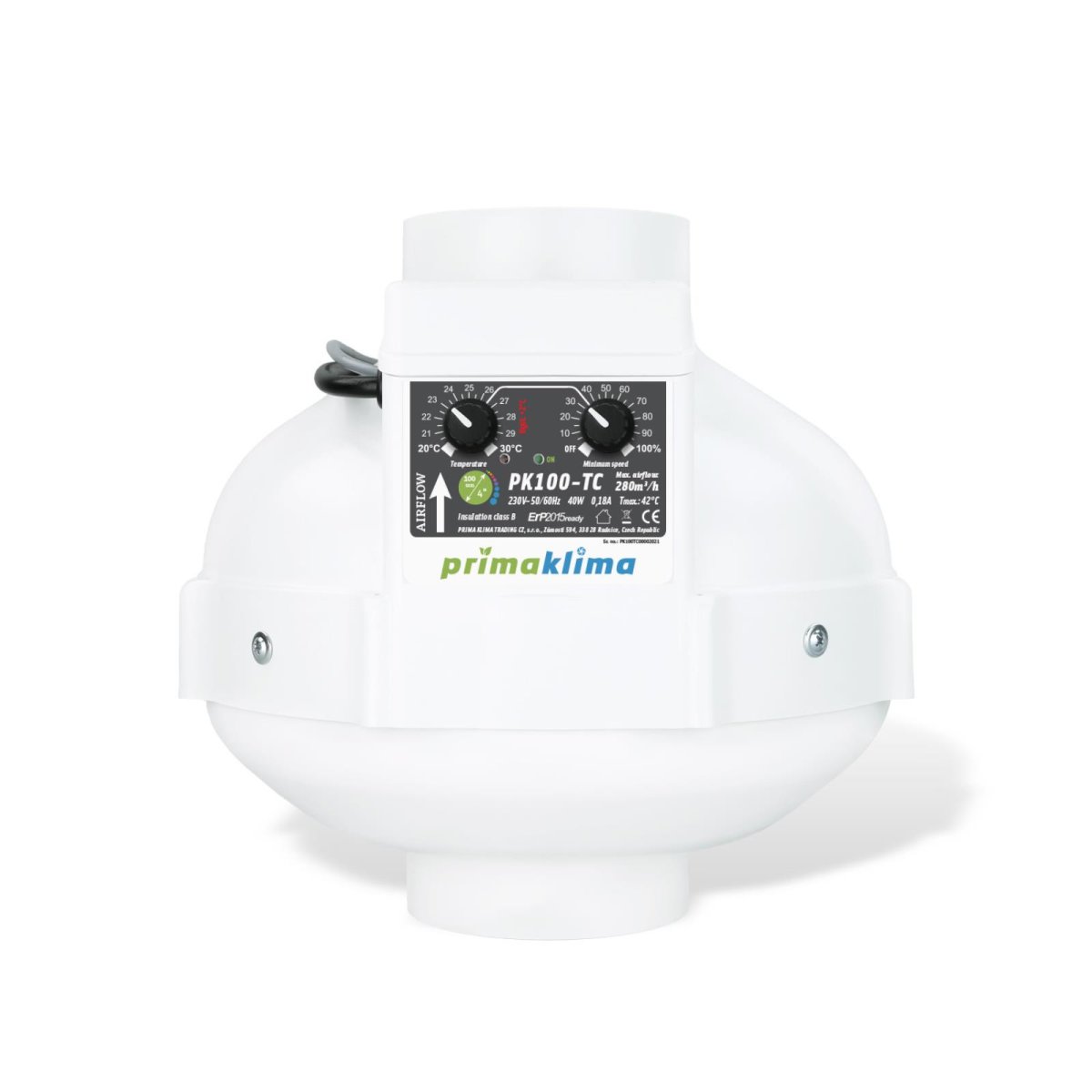 PrimaKlima PK100-TC AC 280 m3/h 100 mm Temperatur geregelt
