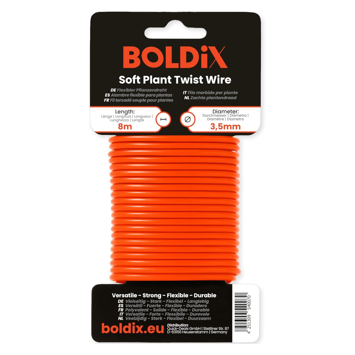 Boldix - Twist Wire 8-Meter (3,5mm | Pflanzen-Bindedraht | Orange)