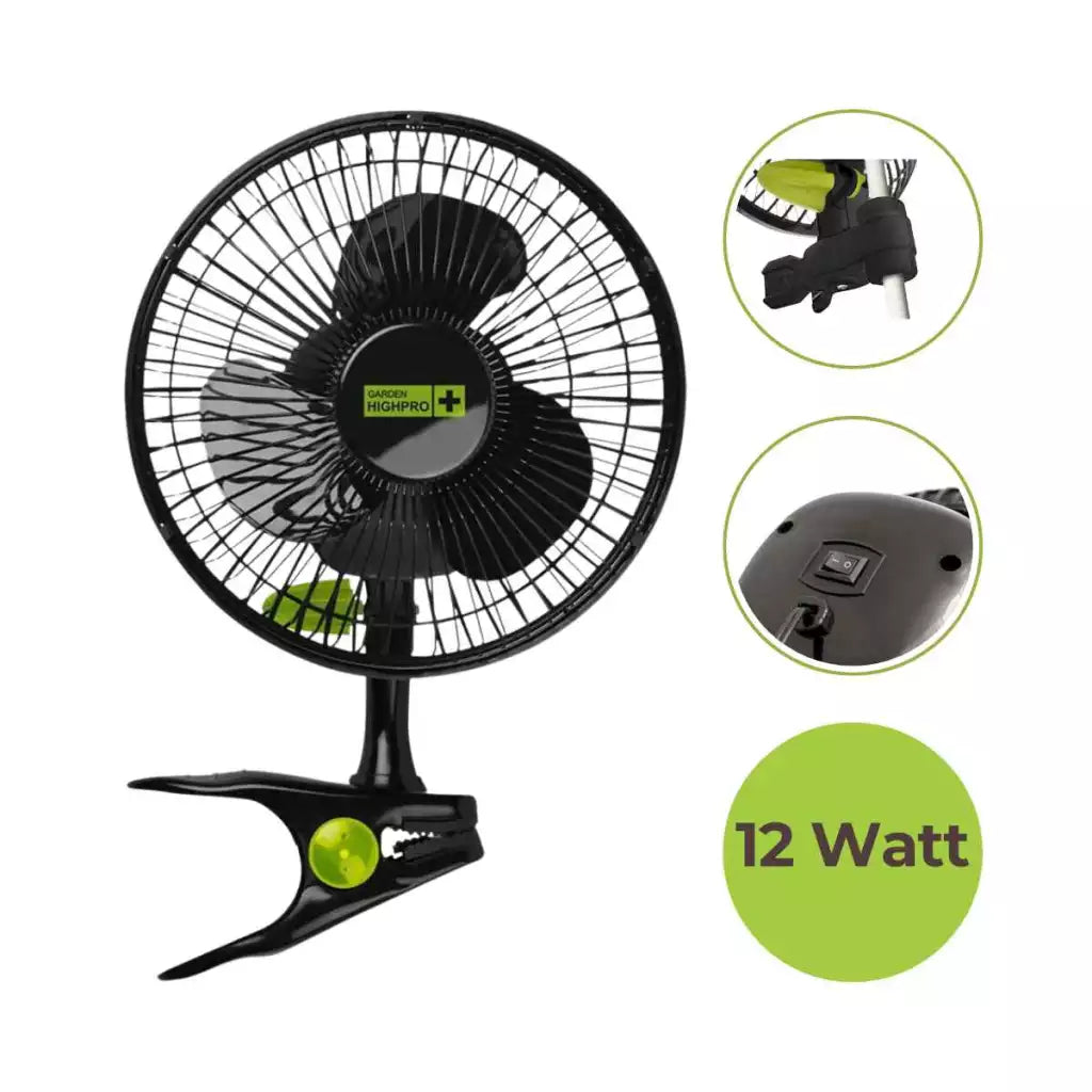 Clip Ventilator 12W Garden Highpro Ø20cm mit Stangenclip PROFAN PROFESSIONAL