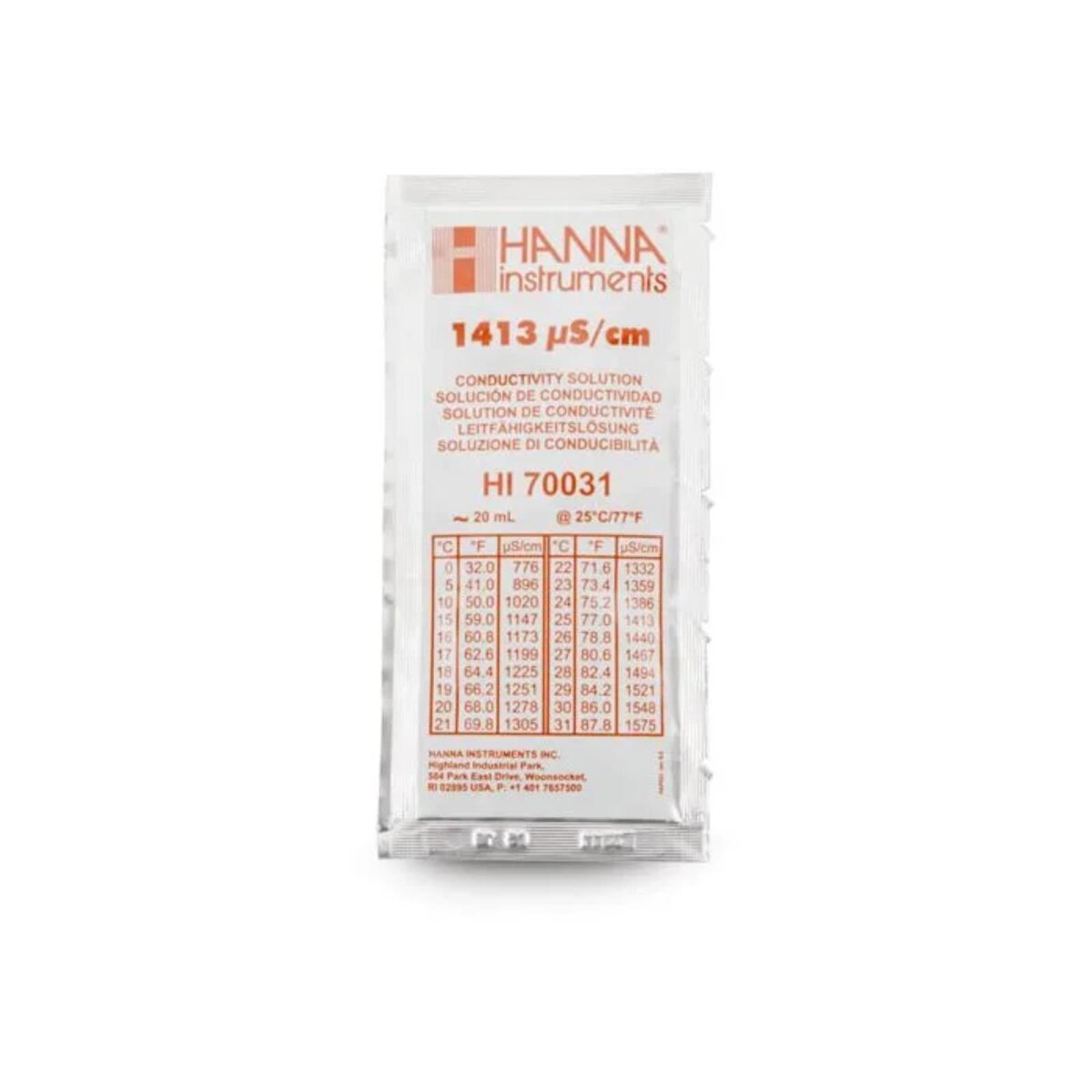 EC Pufferlösung Kalibrierlösung Eichlösung Hanna 1413 µS/cm 20ml (HI 70031)