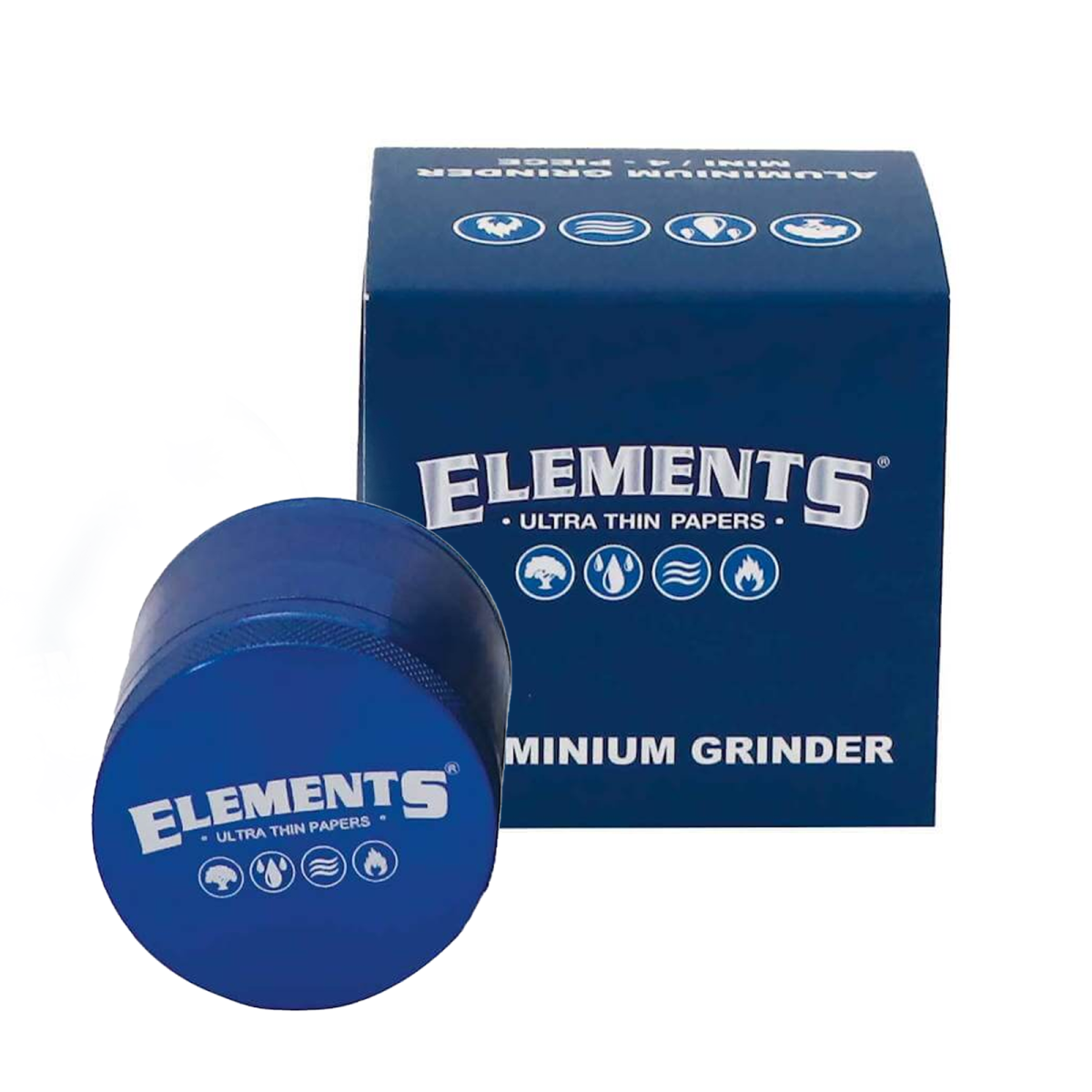 Elements Blue Aluminium Grinder 4-teilig – Mini Ø 39 mm