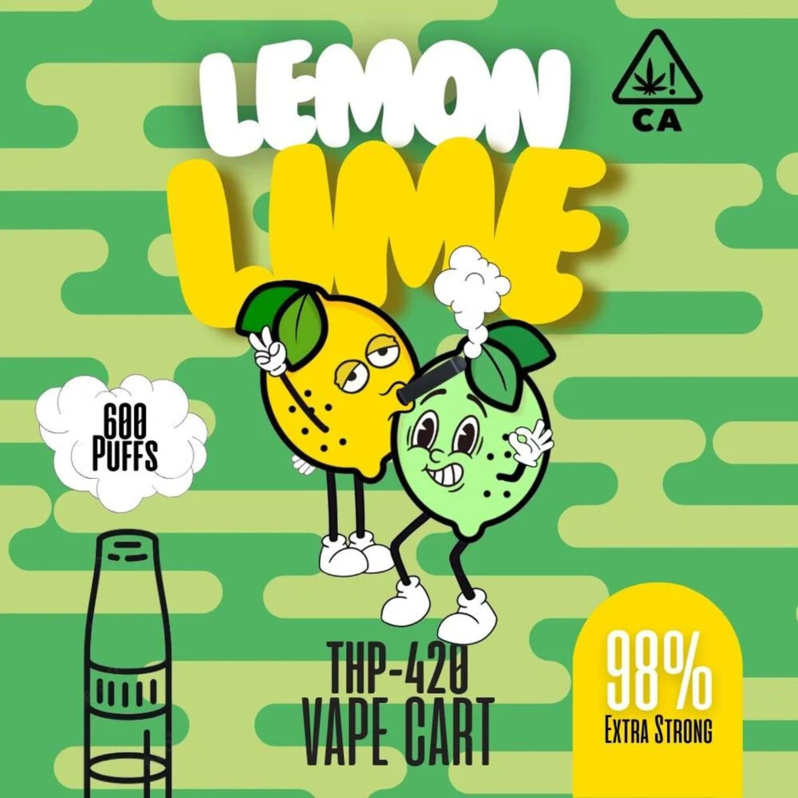THP420 Vape Cartridge – Lemon Lime - 98 % Extra Strong | Legale Cannabis Vape Alternative