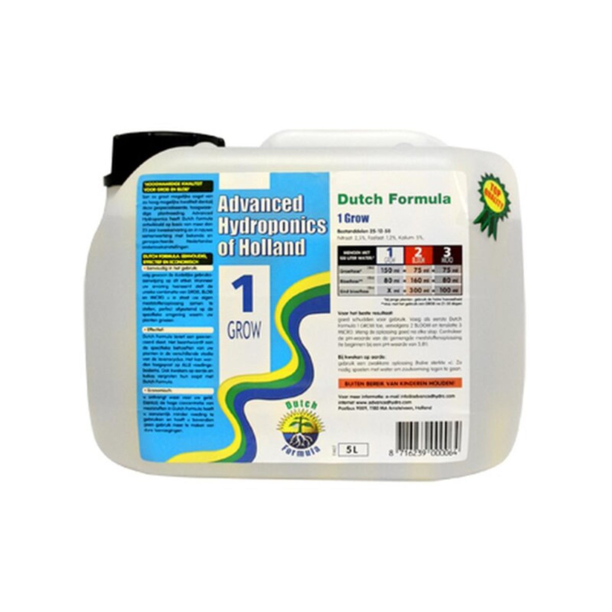 Advanced Hydroponics Dutch Formula Grow 10 Liter