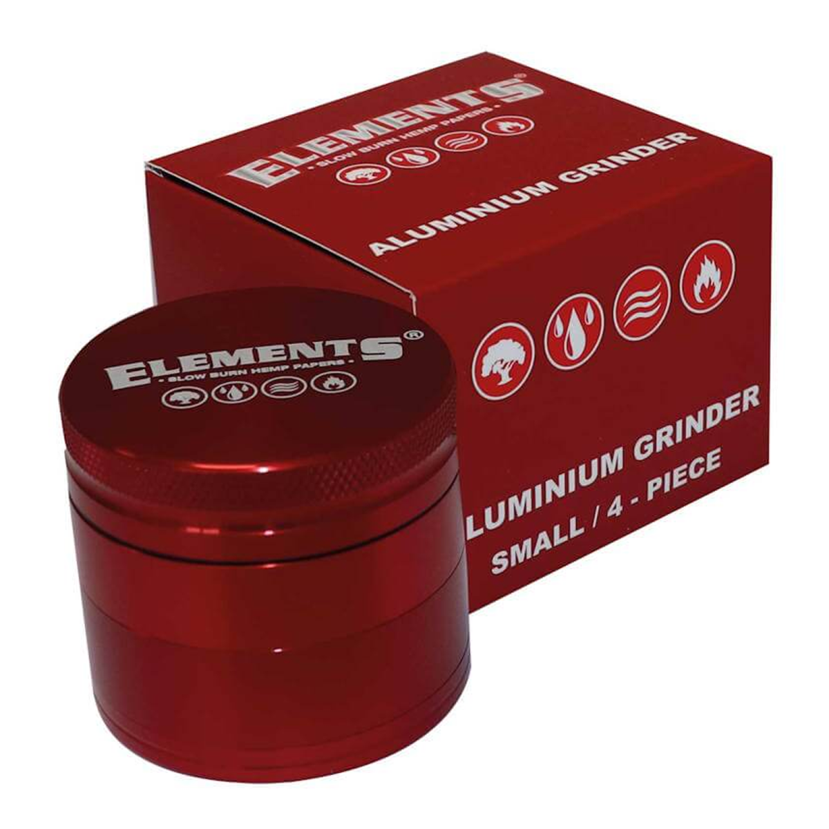 Elements Red Grinder Aluminum 4-Part - Small (Ø 46 mm)