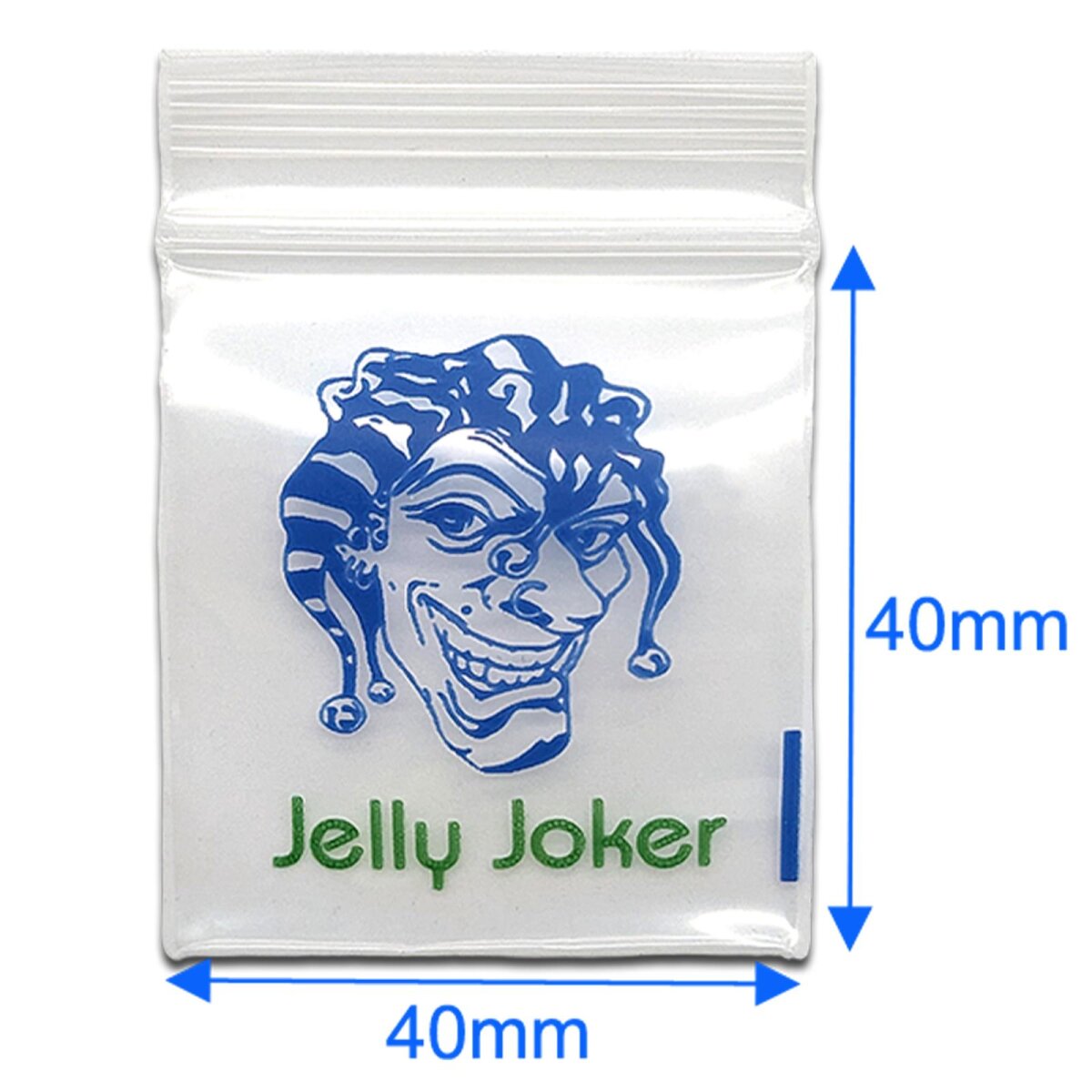 JJ-Zipperbags Joker Head, 70µm Baggys 40x40 mm, 100 Stück
