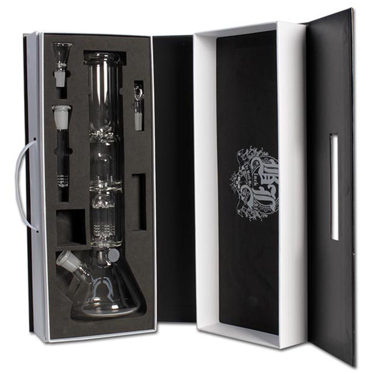 Black Leaf Kofferbong ICE Bumper & Perko Kräuter/Öl – 40 cm Glasbong