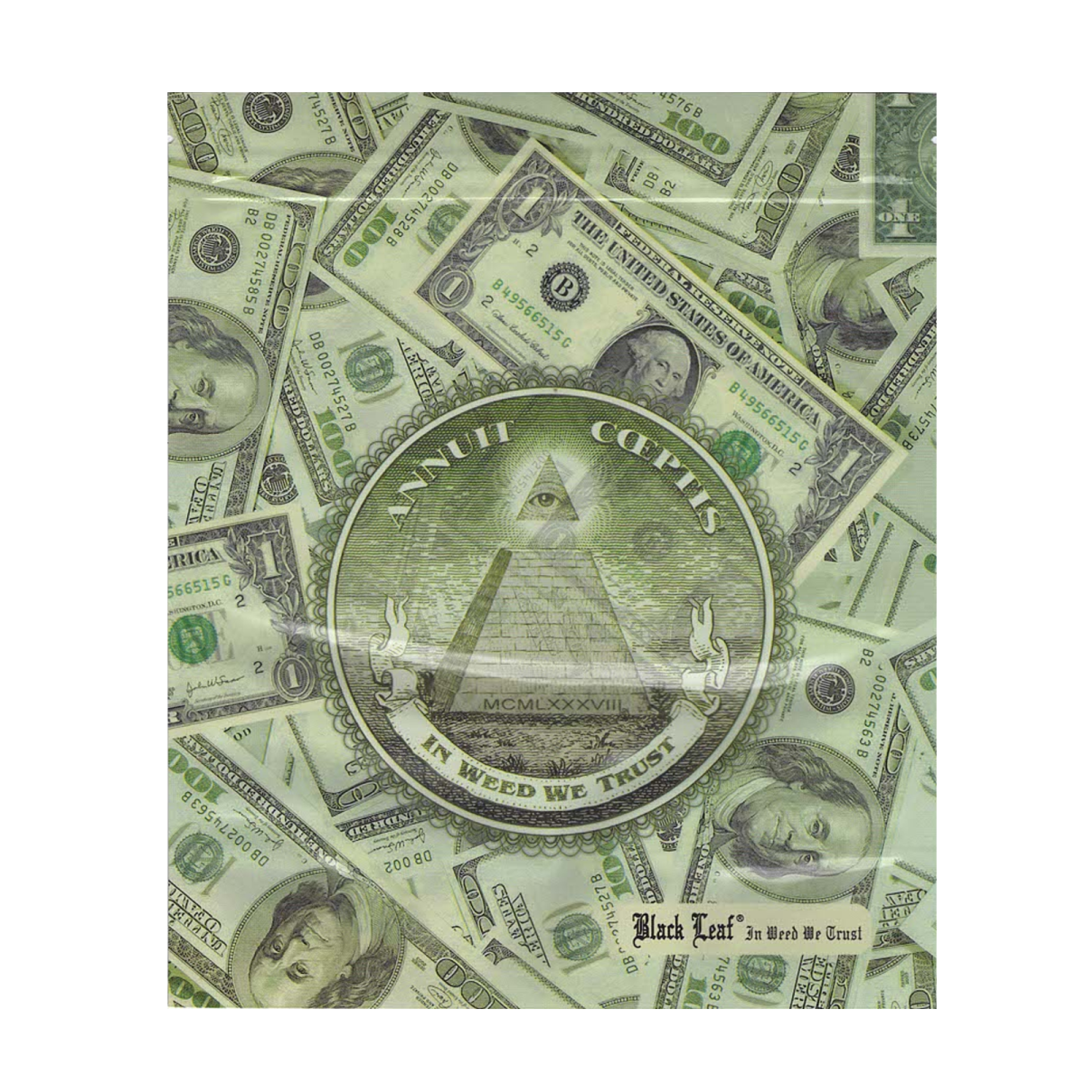 Black Leaf Schnellverschlussbeutel – 22,4 x 19cm Dollar 25stk.