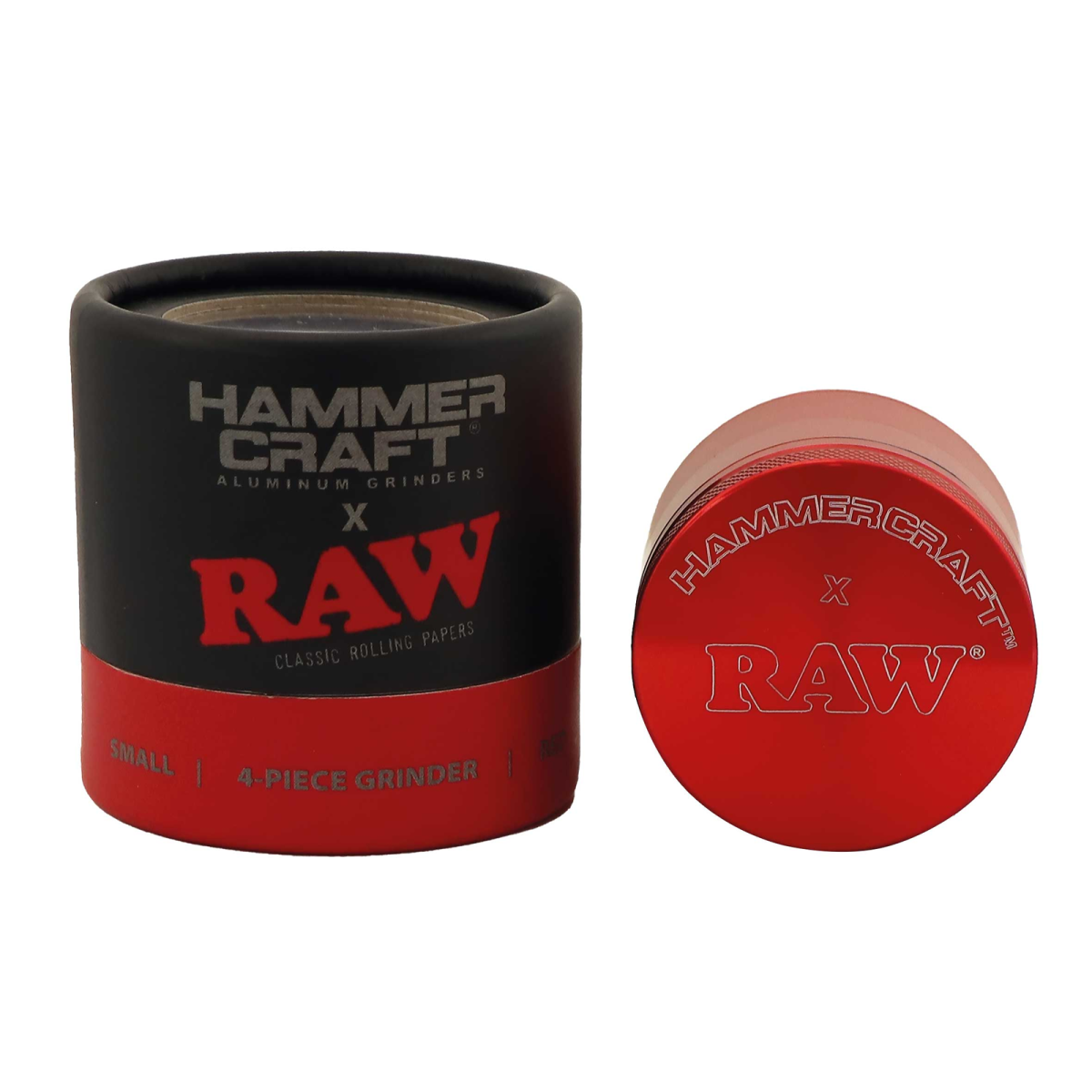 HAMMERCRAFT x RAW Aluminium Grinder 4-teilig Rot – Größe S