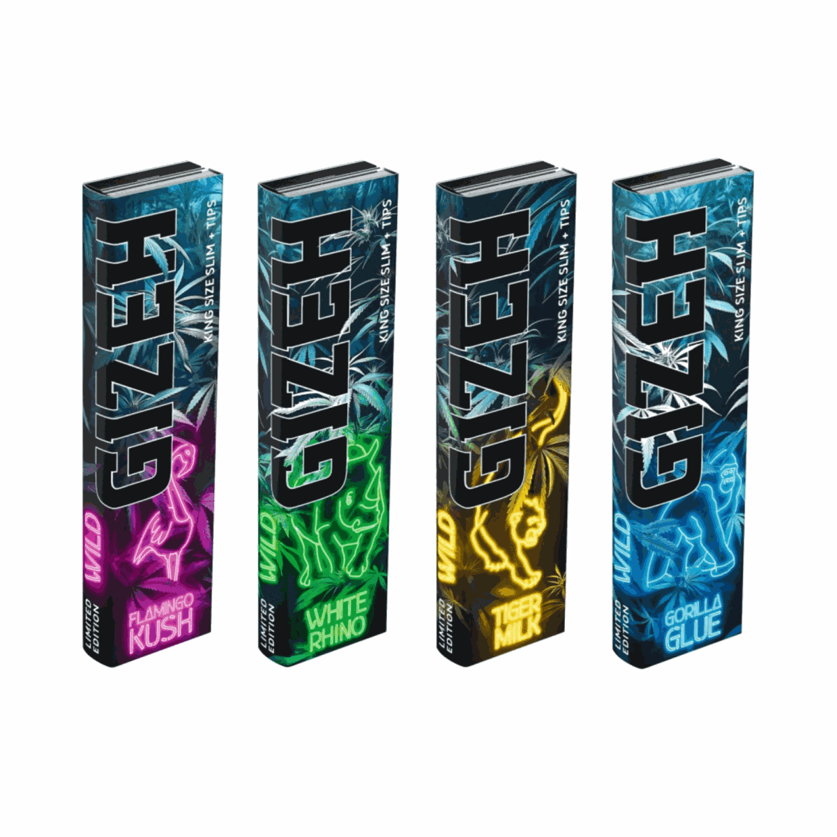 GIZEH „WILD“ LIMITED EDITION King Size Slim + Tips {4er Pack}